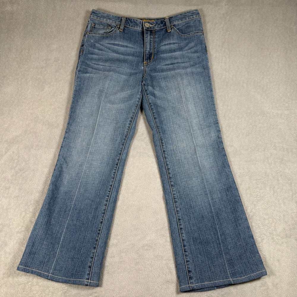Seven7 Flare Jeans Women Size 10 Blue Premium Denim Stretch Mid Rise